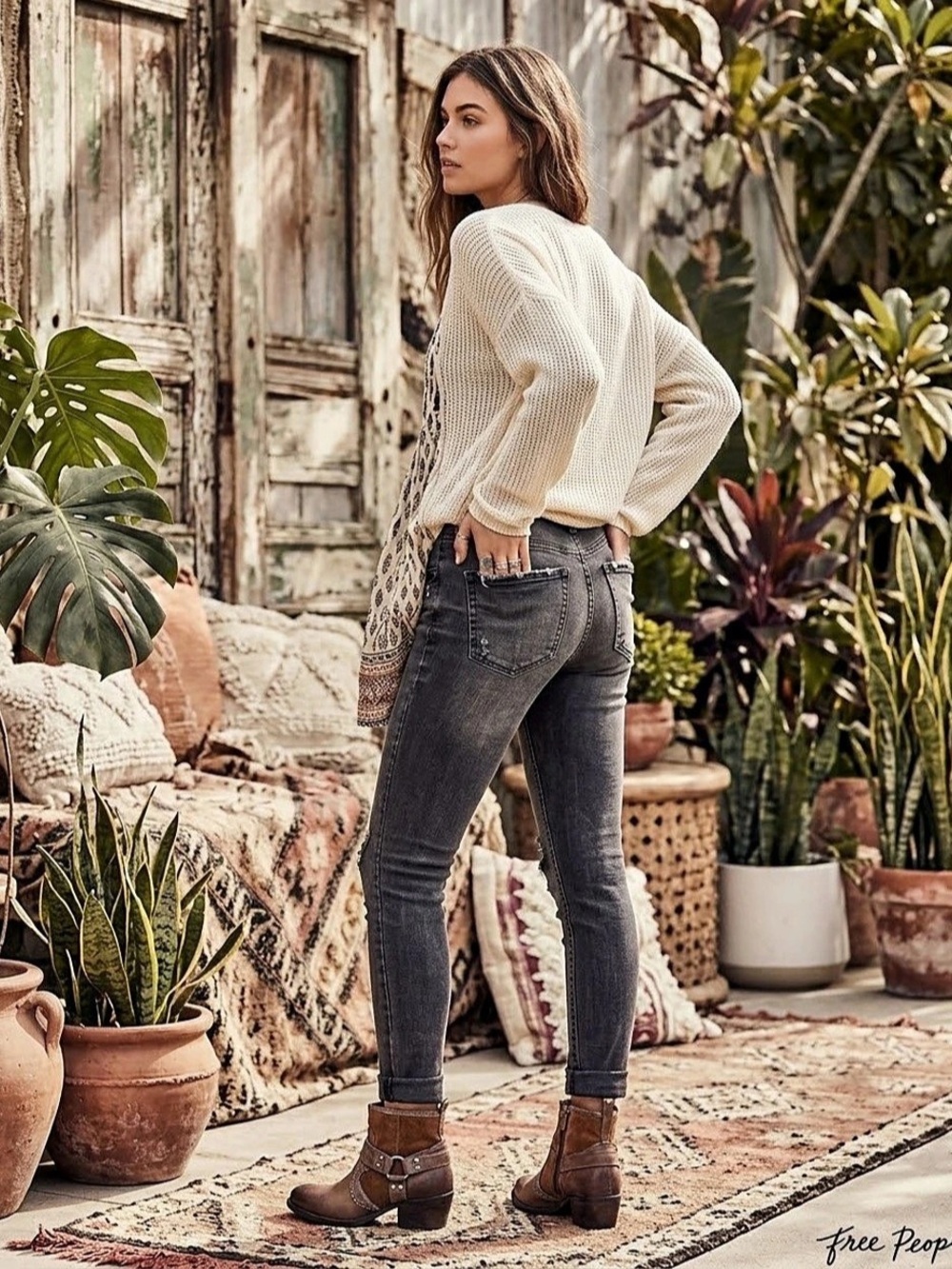Free People High Rise Skinny Jeans Skinny Jeans Waist 26 Gray